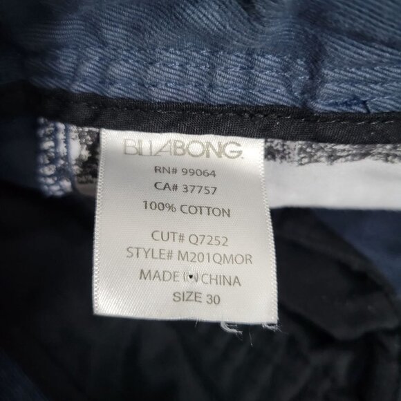 Billabong Men's Sz 30 Blue 100% Cotton Flat Front Pockets Bermuda Chino Shorts - Picture 6 of 10